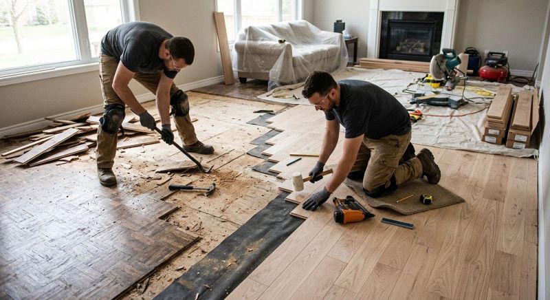 Dark Wood Floor Installation in San Antonio, TX