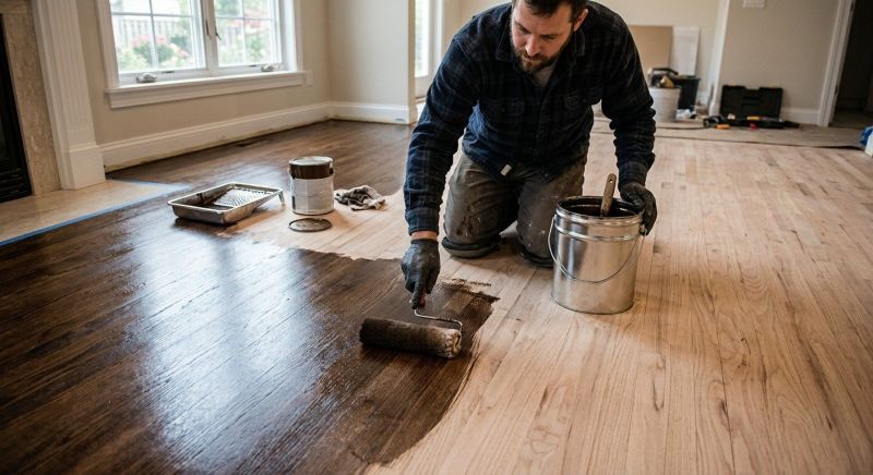 Walnut Floor Staining in Olathe, KS